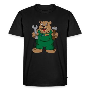 Papa Bear Fix Carpentry Dad Grandpa Father - Men's Premium Organic T-Shirt - black - Front - Nico (187cm)