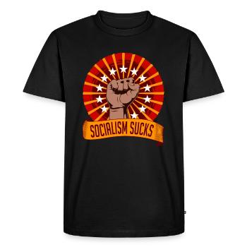 Socialism Slow Economical Growth Collection - Men's Premium Organic T-Shirt - black - Front - Nico (187cm)