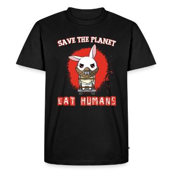 Vegan Earth Day Animal Rights Garment Apparel - Men's Premium Organic T-Shirt - black - Front - Nico (187cm)