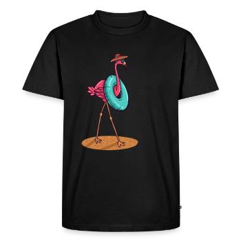 Flamingo Natation De bain de soleil nageur cadeau - T-shirt Premium bio Homme - noir - Devant - Nico (187cm)