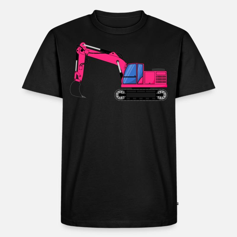 Bagger Baggerfahrzeug pink - Männer Premium Bio T-Shirt - Schwarz