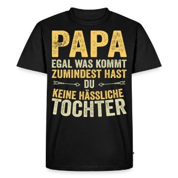 Papa Père Fille Fête des pères - T-shirt Premium bio Homme - noir - Devant - Nico (187cm)