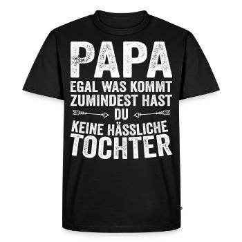 Papa Père Fille Fête des pères - T-shirt Premium bio Homme - noir - Devant - Nico (187cm)