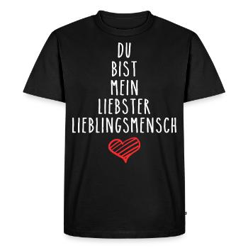 Tu es ma personne préférée - je t’aime - T-shirt Premium bio Homme - noir - Devant - Nico (187cm)