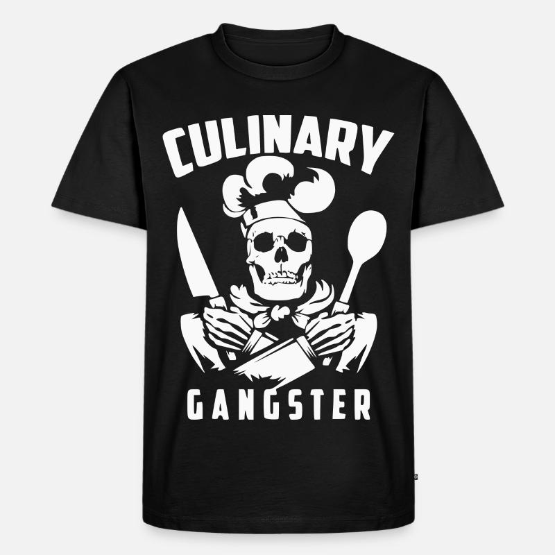 Culinary Gangster Skeleton Chef - Männer Premium Bio T-Shirt - Schwarz
