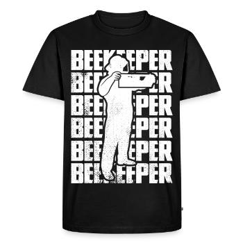 Drôle d’apiculteur - T-shirt Premium bio Homme - noir - Devant - Nico (187cm)