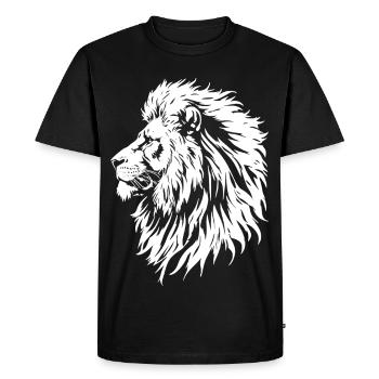 Majestic Lion Head Black and White - Men's Premium Organic T-Shirt - black - Front - Nico (187cm)