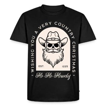 Noël cow-boy souhaite Père Noël crâne effrayant western - T-shirt Premium bio Homme - noir - Devant - Nico (187cm)