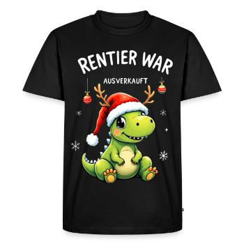 Renne a été vendu dinosaure de Noël avec casquette - T-shirt Premium bio Homme - noir - Devant - Nico (187cm)
