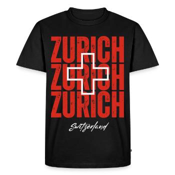 J’aime Zurich, Zurich Suisse - T-shirt Premium bio Homme - noir - Devant - Nico (187cm)