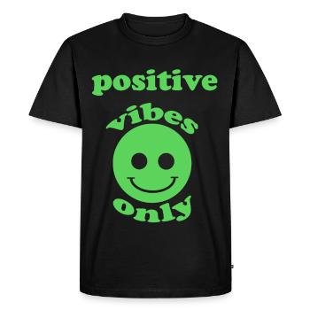 Ondes positives - T-shirt Premium bio Homme - noir - Devant - Nico (187cm)