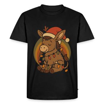 Cadeau de Noël Vintage Retro Elfe Âne - T-shirt Premium bio Homme - noir - Devant - Nico (187cm)