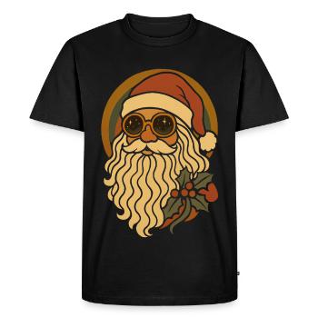 Vintage Santa Claus Design Retro Lover - Men's Premium Organic T-Shirt - black - Front - Nico (187cm)