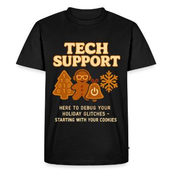 Support technique Cadeau de Noël vintage - T-shirt Premium bio Homme - noir - Devant - Nico (187cm)