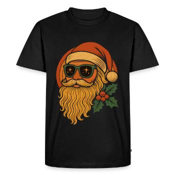 Noël vintage rétro du Père Noël | - T-shirt Premium bio Homme - noir - Devant - Nico (187cm)