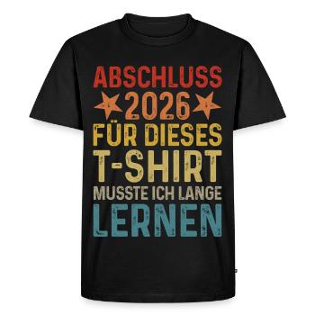 Graduation 2026 I had to study for a long time for T-shirt - Men's Premium Organic T-Shirt - black - Front - Nico (187cm)