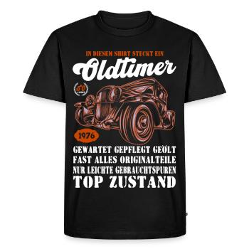 Vintage Car 1976 Retro Car Illustration 50. - Men's Premium Organic T-Shirt - black - Front - Nico (187cm)