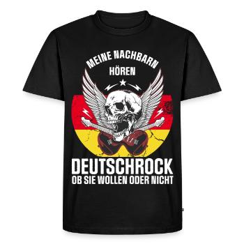 Mes voisins écoutent du rock allemand - T-shirt Premium bio Homme - noir - Devant - Nico (187cm)