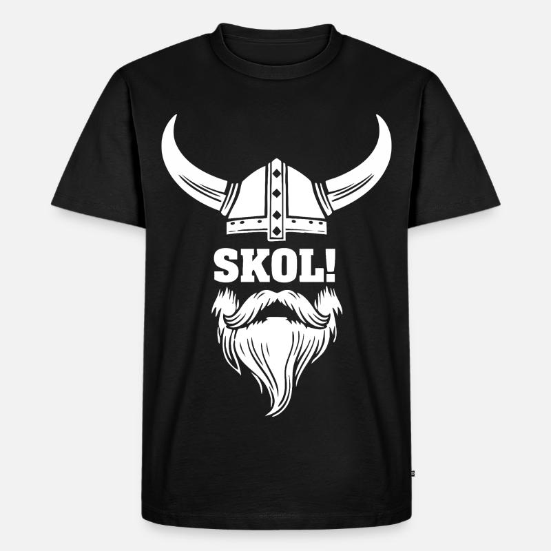Wikinger-Skol Hornhelm-Bart-Maskottchen - Männer Premium Bio T-Shirt - Schwarz
