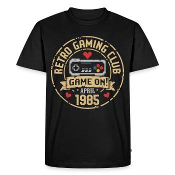Avril 1985 Anniversaire avril 1985 Rétro - T-shirt Premium bio Homme - noir - Devant - Nico (187cm)