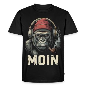Casque Moin Gorilla Sifflet Streetwear Nordic - T-shirt Premium bio Homme - noir - Devant - Nico (187cm)