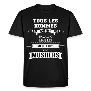Les meilleurs sont mushers - T-shirt Premium bio Homme - noir - Devant - Nico (187cm)