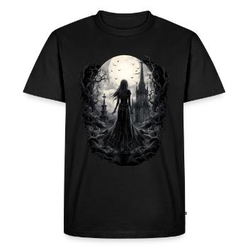 Dark Night The Lady and the Church - Men's Premium Organic T-Shirt - black - Front - Nico (187cm)