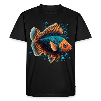 Poissons d’eau profonde - T-shirt Premium bio Homme - noir - Devant - Nico (187cm)