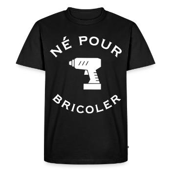 Né pour bricoler - T-shirt Premium bio Homme - noir - Devant - Nico (187cm)