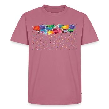 rainbow rainy day (wide) - Men's Premium Organic T-Shirt - mauve - Front - Nico (187cm)