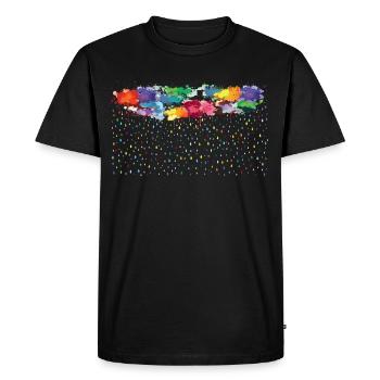 rainbow rainy day (wide) - Men's Premium Organic T-Shirt - black - Front - Nico (187cm)