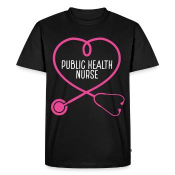 Appréciation du stéthoscope des infirmières en santé publique - T-shirt Premium bio Homme - noir - Devant - Nico (187cm)