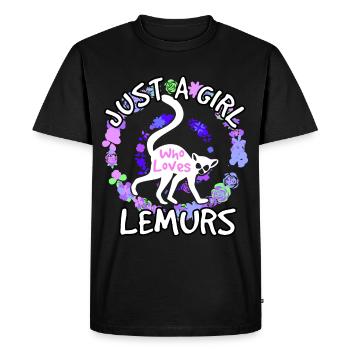 Cadeau Femmes Lémuriens - T-shirt Premium bio Homme - noir - Devant - Nico (187cm)