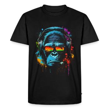 Monkey DJ Headphones Sunglasses - Men's Premium Organic T-Shirt - black - Front - Nico (187cm)