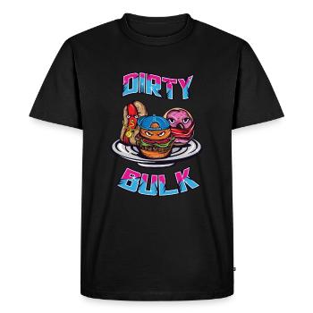 Hamburger Hotdog Donut Manger des aliments Fast-Food indésirable - T-shirt Premium bio Homme - noir - Devant - Nico (187cm)