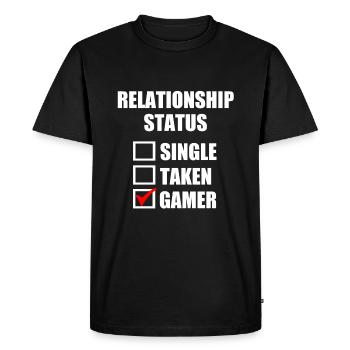 En couple avec ma console - T-shirt Premium bio Homme - noir - Devant - Nico (187cm)