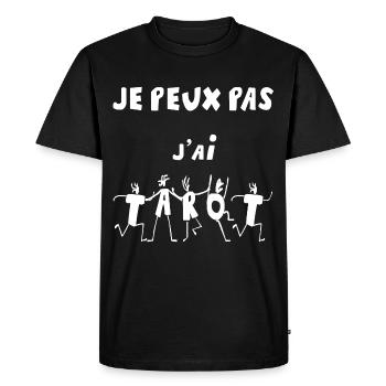 je peux pas j'ai tarot - T-shirt Premium bio Homme - noir - Devant - Nico (187cm)