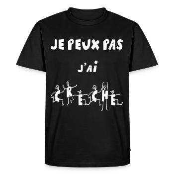 je peux pas j'ai creche - T-shirt Premium bio Homme - noir - Devant - Nico (187cm)