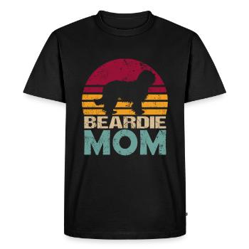 Bearded Collie Beardie Mama Retro for Mum - Men's Premium Organic T-Shirt - black - Front - Nico (187cm)