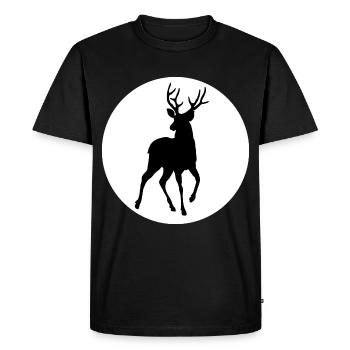 Symbole de la forêt de cerfs - T-shirt Premium bio Homme - noir - Devant - Nico (187cm)