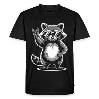 Rock 'n' Roll Fourche à frites raton laveur - T-shirt Premium bio Homme - noir - Devant - Nico (187cm)
