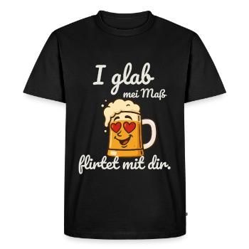Je glab ma messe flirte avec toi - T-shirt Premium bio Homme - noir - Devant - Nico (187cm)
