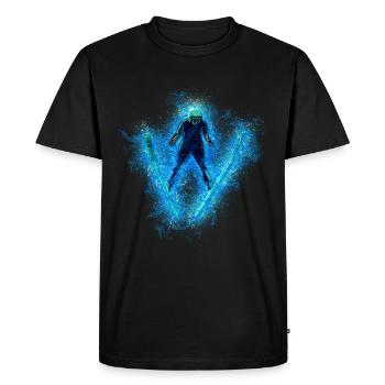 Skispringers cool Illustration Winter Sport Hobby - T-shirt Premium bio Homme - noir - Devant - Nico (187cm)
