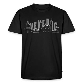Elegant Venice Skyline Italy - Men's Premium Organic T-Shirt - black - Front - Nico (187cm)