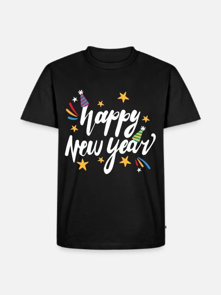 happy New Year - Men's Premium Organic T-Shirt - black