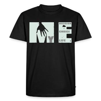 MEvolution: Choix, Décision, Vie - T-shirt Premium bio Homme - noir - Devant - Nico (187cm)