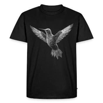 Colibri, oiseau mignon en code ASCII - T-shirt Premium bio Homme - noir - Devant - Nico (187cm)