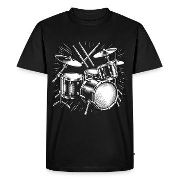 Le batteur de batterie du groupe de rock Destroy Silence. - T-shirt Premium bio Homme - noir - Devant - Nico (187cm)