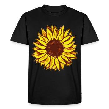 Dessin de tournesol Illustration Motif - T-shirt Premium bio Homme - noir - Devant - Nico (187cm)