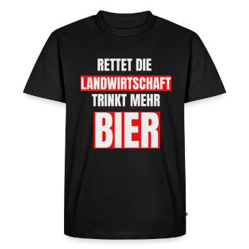 Sauvez l’agriculture, buvez plus de bière ! Malle - T-shirt Premium bio Homme - noir - Devant - Nico (187cm)